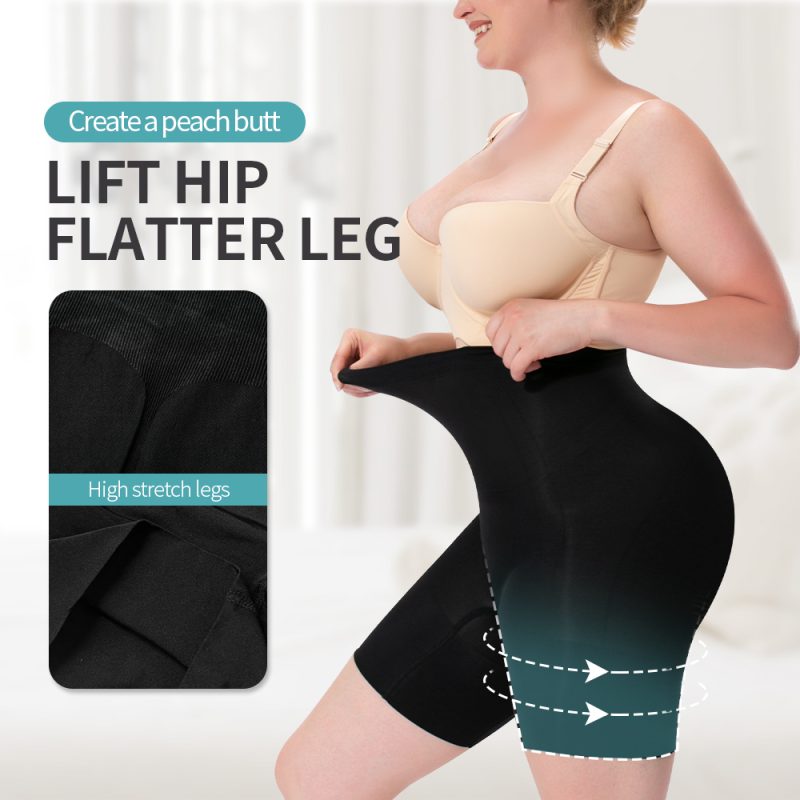 High Waisted Seamless Shapewear Boxer - Lightweight & Breathable Side Display