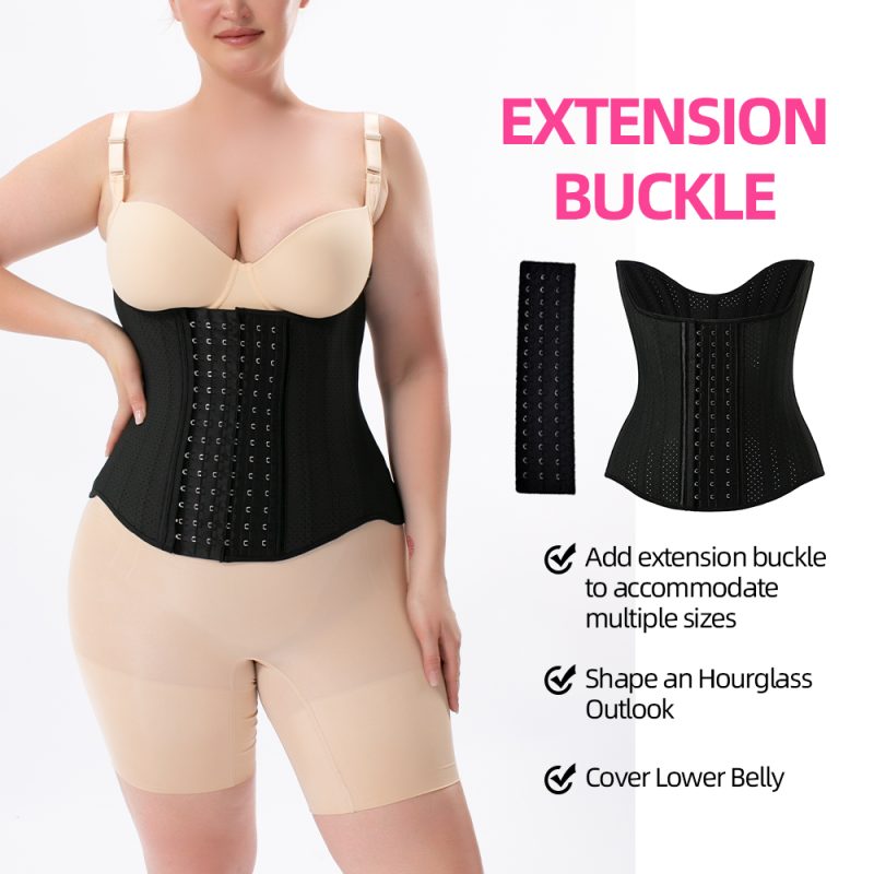 Hourglass Latex Body Shaping Belt - Ventilated & 25 Steel Bone Support Front Details