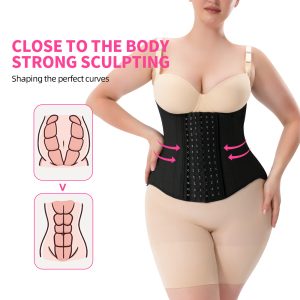 Hourglass Latex Body Shaping Belt - Ventilated & 25 Steel Bone Support Front Show