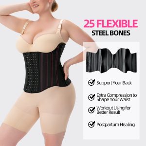 Hourglass Latex Body Shaping Belt - Ventilated & 25 Steel Bone Support Side Details