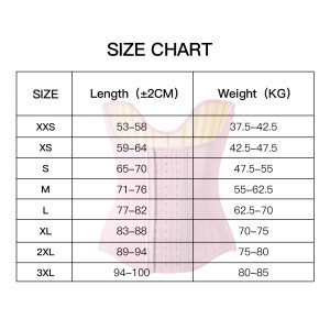 Hourglass Latex Body Shaping Belt - Ventilated & 25 Steel Bone Support Size Chart