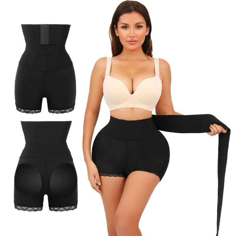 Lace-Trimmed Shapewear with Detachable Belt and Hip Cutout Waist Show