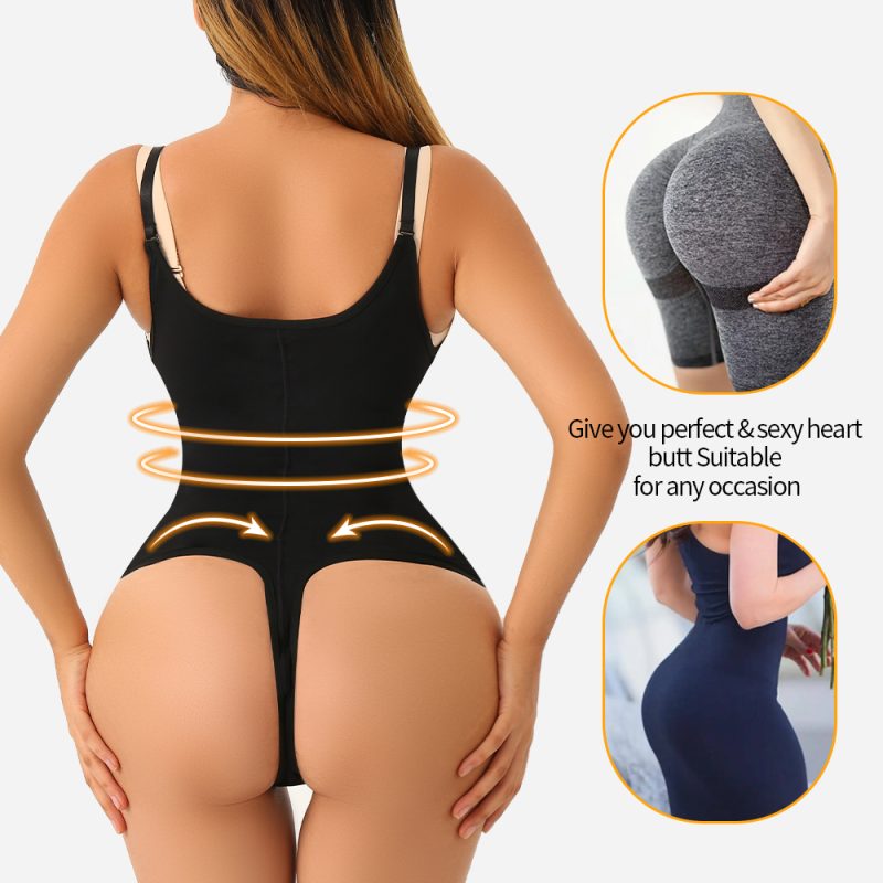 Plus Size Shapewear Bodysuit with Adjustable Strap Back Details