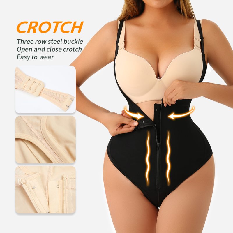 Plus Size Shapewear Bodysuit with Adjustable Strap Front Details