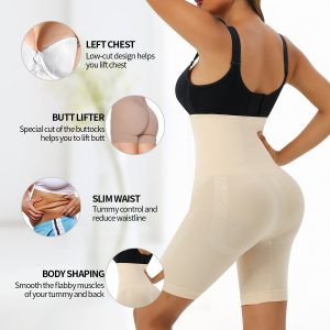 Power Flex High-Waisted Tummy Control Boxer Leggings Back Details Show