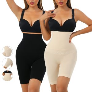 Power Flex High-Waisted Tummy Control Boxer Leggings Model Display