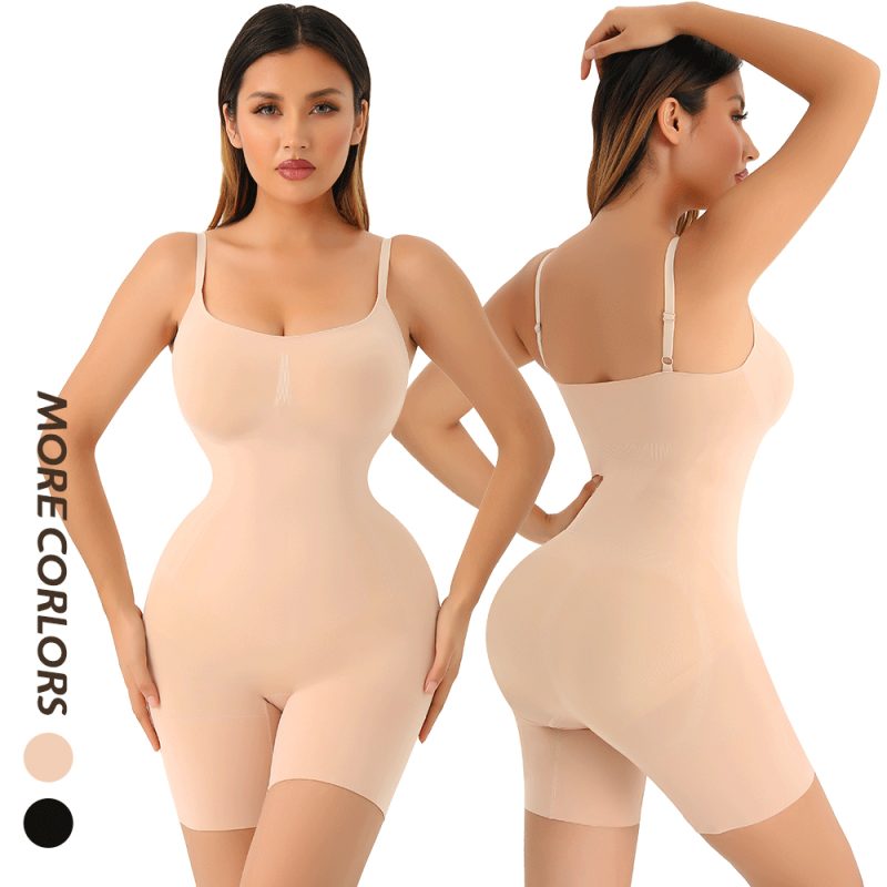 Seamless Full Body Shaper with Bust Support and Butt Lifter Model Side Display