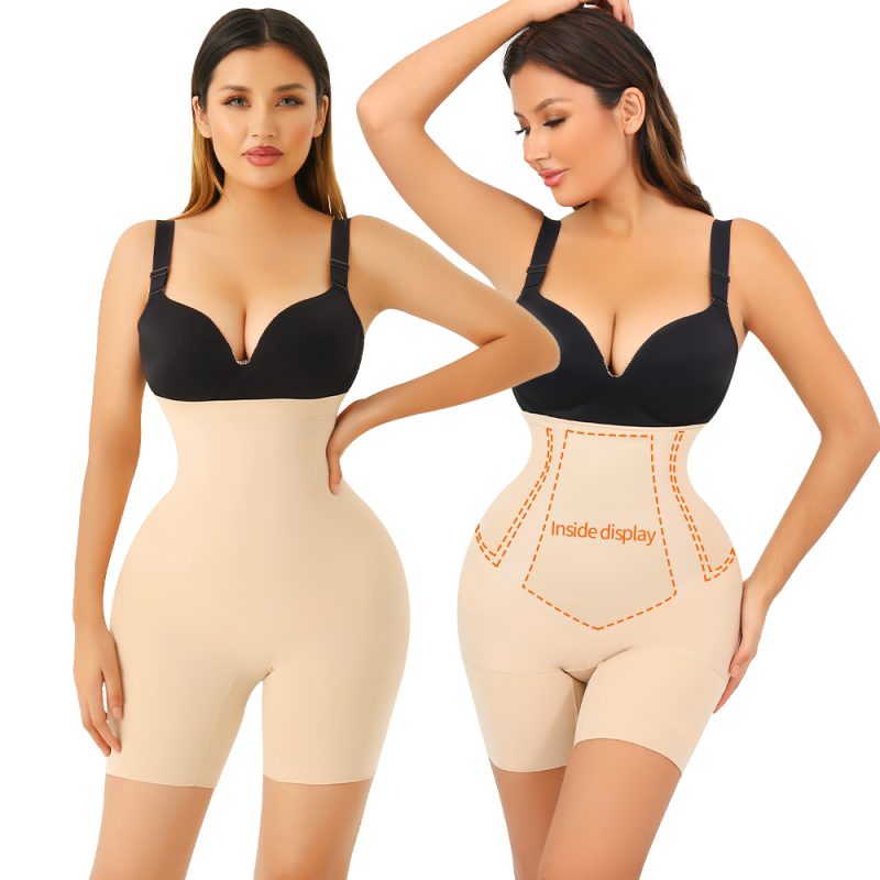 Seamless High-Waist Open-Crotch Shapewear for All-Day Comfort Model Front Display