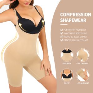 Seamless Large-Size Shapewear with Open Crotch and Hip Lift Feature Moddel Side Details