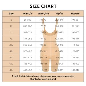 Seamless Large-Size Shapewear with Open Crotch and Hip Lift Feature Size Chart