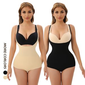 Seamlessly Sculpted Adjustable Strapped Women's Skinny Bodysuit Model Show