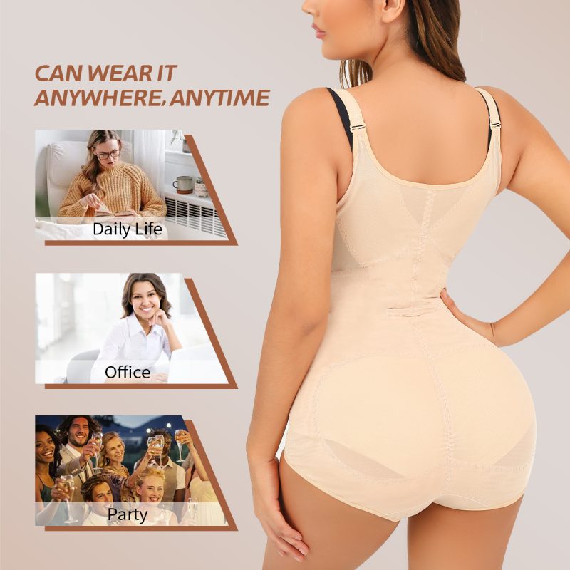 Shapewear Bodysuit with Tummy Control and Breathable Mesh Hip Back Details