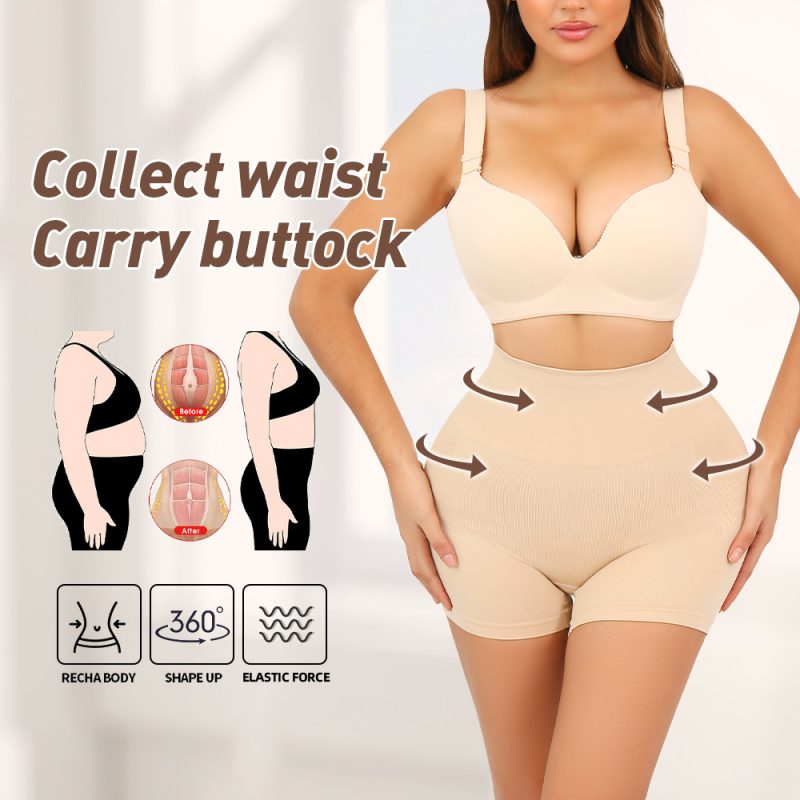 Silky High-Rise Shapewear Boxer with Tummy Control Front Details