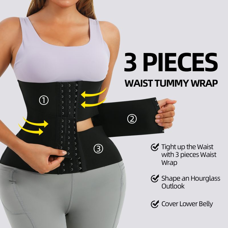 Triple Flex TightFit Waist Shaping Belt with Double Breasted Design Front Details