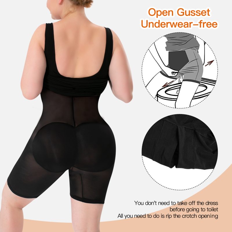 2-in-1 Shapewear Skirt with Wide Shoulder Straps & High Elastic Breathable Mesh Back Show