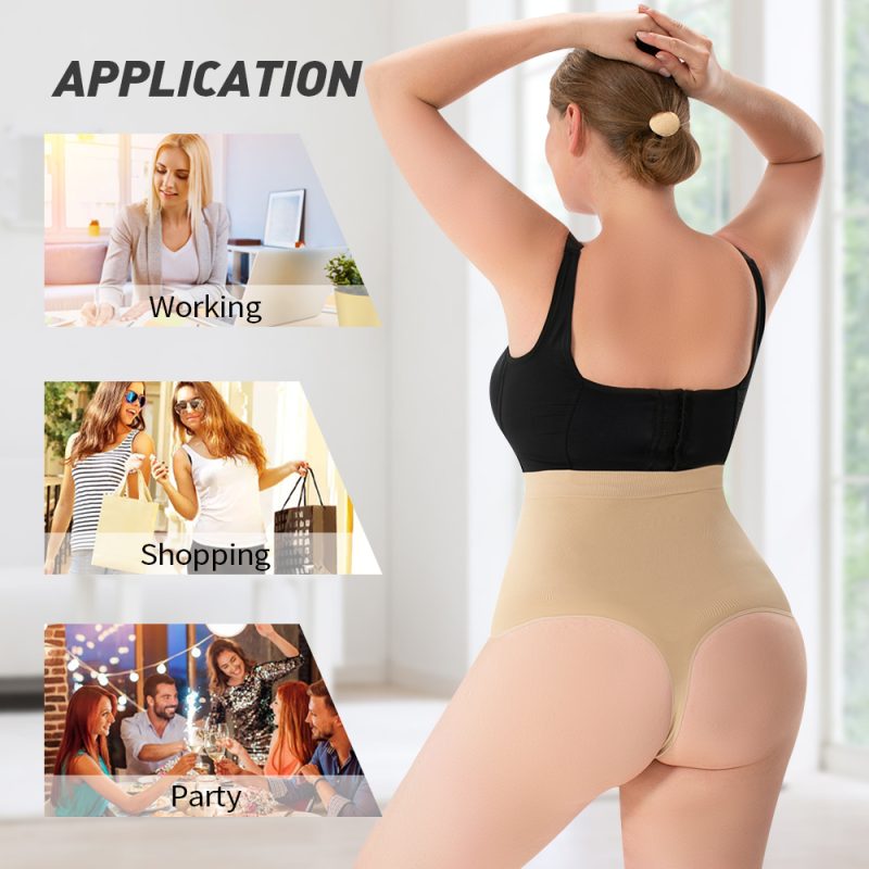 High Waist Shapewear Thong - Butt Lift & Seamless Design Model Display