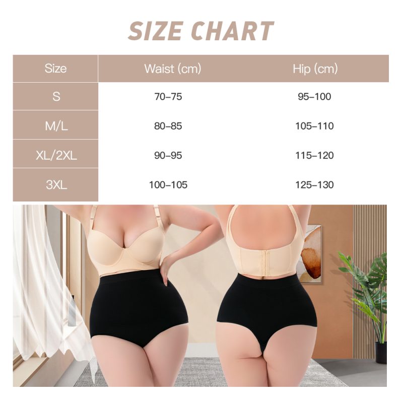 High Waist Shapewear Thong - Butt Lift & Seamless Design Size Chart