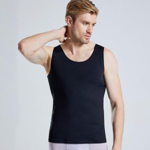 black Wholesale Men's Compression Tank Top Shapewear Model Show