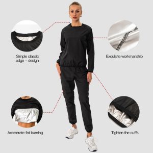 Yoga Sauna Heated Fitness Suit Long Sleeve Long Pants Set