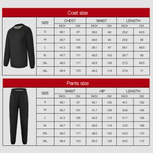 Yoga Sauna Heated Fitness Suit Long Sleeve Long Pants Set size