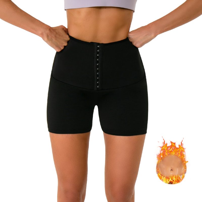 High Waisted Sauna Sweat Shorts for Women - Image 2