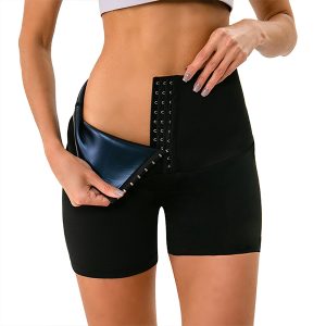 high waisted sauna sweat shorts for women