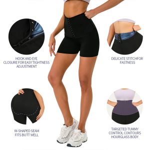 high waisted sauna sweat shorts for women