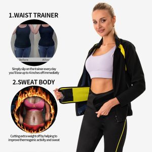 Slimming Sauna Long Sleeve Sweat Suit with Zipper for men and women