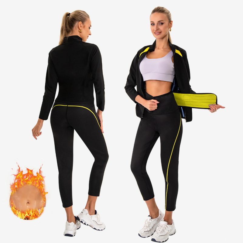 Slimming Sauna Long Sleeve Sweat Suit with Zipper for men and women