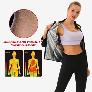 long sleeve sauna jackets sweat suit for weight loss