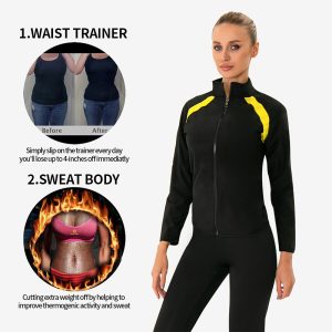 long sleeve sauna jackets sweat suit for weight loss