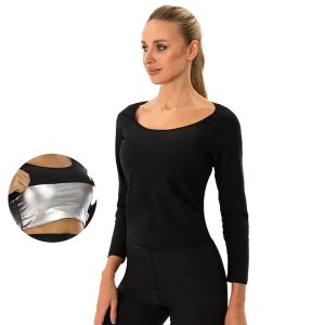 long sleeve highly effective weight loss sauna top for men and women