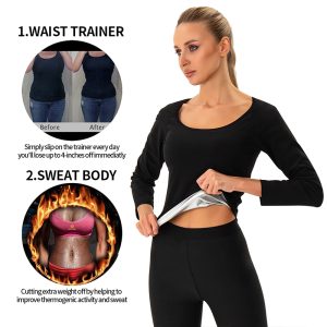 long sleeve highly effective weight loss sauna top for men and women