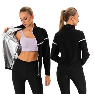 sauna sweat jacket with zipper for men and women