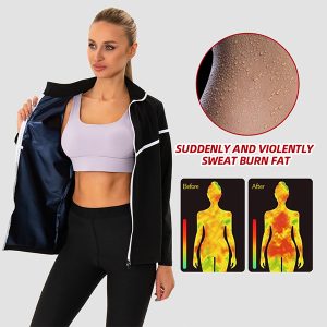 sauna sweat jacket with zipper for men and women