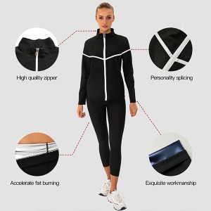 long sleeve sauna jacket top sauna pants for men and women