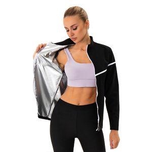 sauna sweat jacket with zipper for men and women