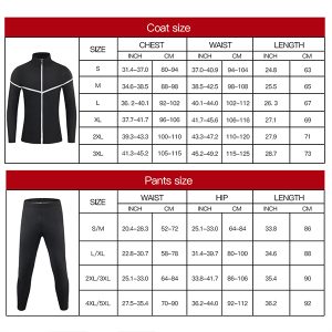 long sleeve sauna jacket top sauna pants