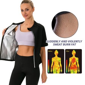 Short Sleeve Sauna Sweat Top and Sauna Pants sauna suit for men and women