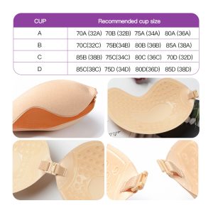 adhesive push-up bra strapless mango sticky bra for women