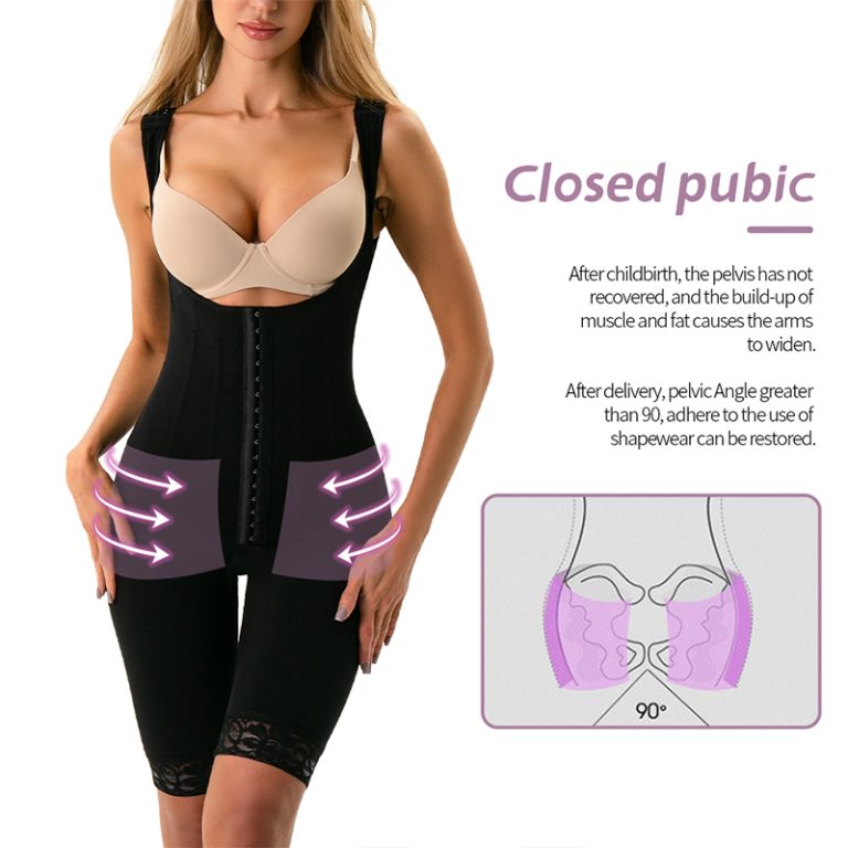 Open Chest Full Body Shaper Shorts With Front Hooks