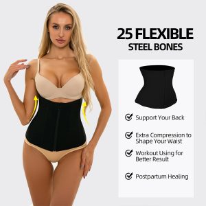 plus size sports waist trainer with zipper