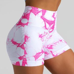 women's tie dye fitness yoga shorts