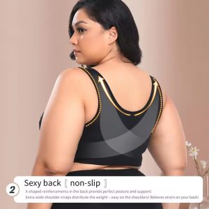 lace front buckle wireless plus size bra