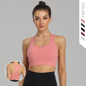 women's shockproof push up crop fitness yoga bra