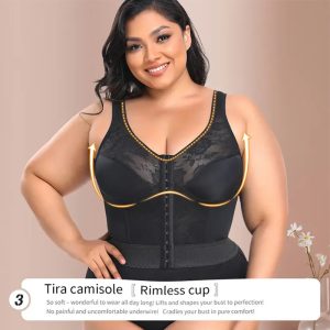 yumesilm large size no-wire front clasp sexy long bra