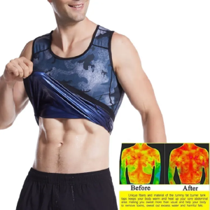 (yumesilm)men's camouflage fitness breathable sauna top