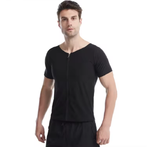 (yumesilm)men's comfortable sweat-wicking zipper sauna vest