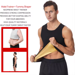 (yumesilm)men's neoprene breathable workout sauna t-shirt