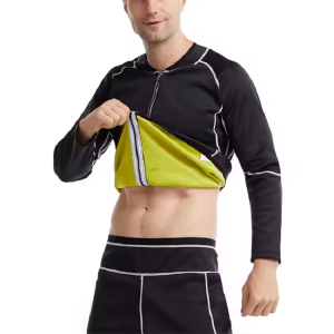 (yumesilm)men's patchwork waistband sweating sauna jacket